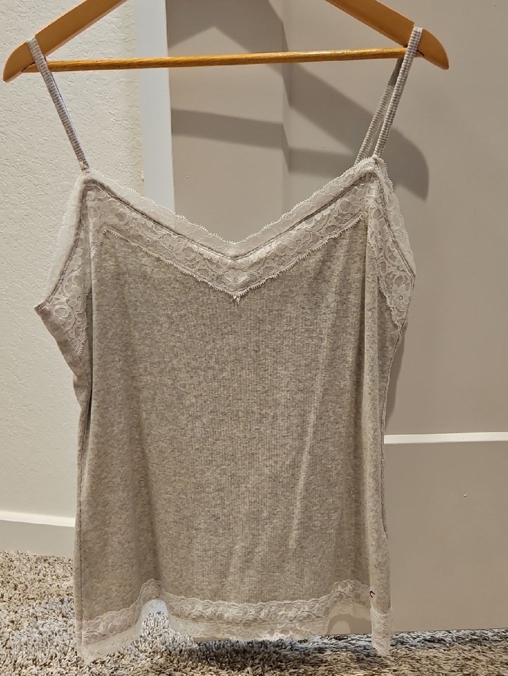 Hollister Lace-Trim Camisole in Light Gray